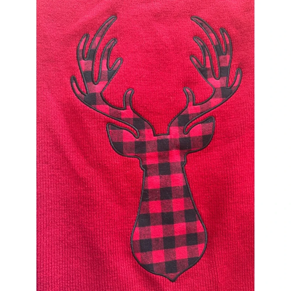 Telluride Clothing Co XXL‎ Dog Sweater Embroidered Reindeer Elk Red Black  NWT
